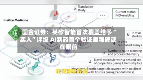 国金证券：英矽智能首次覆盖给予“买入”评级 AI制药首个验证里程碑或在眼前