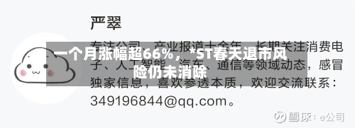 一个月涨幅超66%，*ST春天退市风险仍未消除-第3张图片